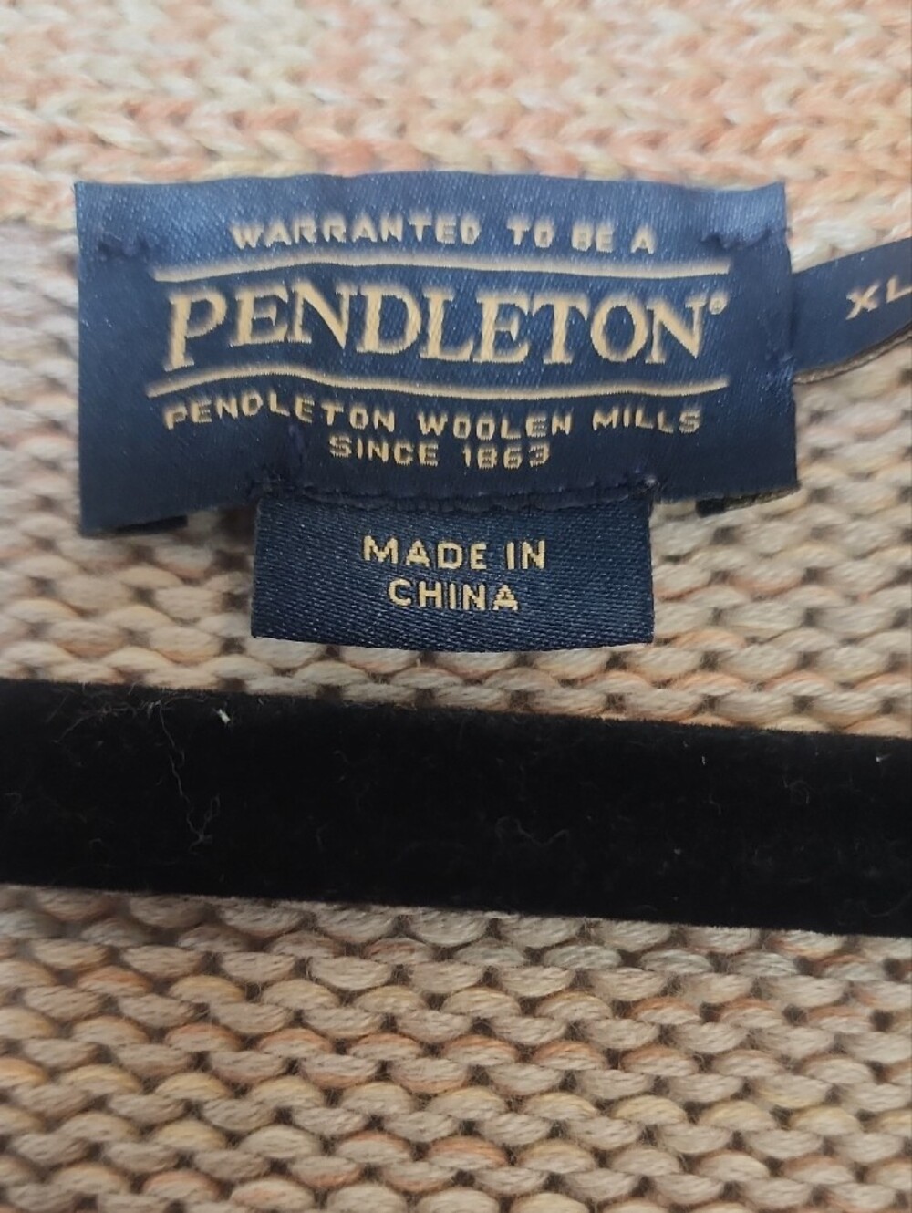 Pendleton Monterrey Belted Cream and Brown Southwestern Open-Front Cardigan XL. - Picture 9 of 10